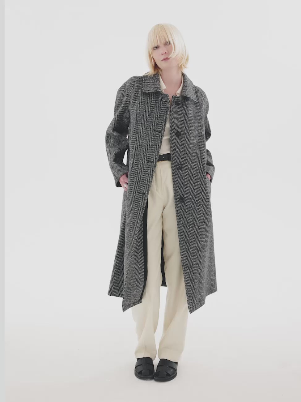 Tweed sales duster coat