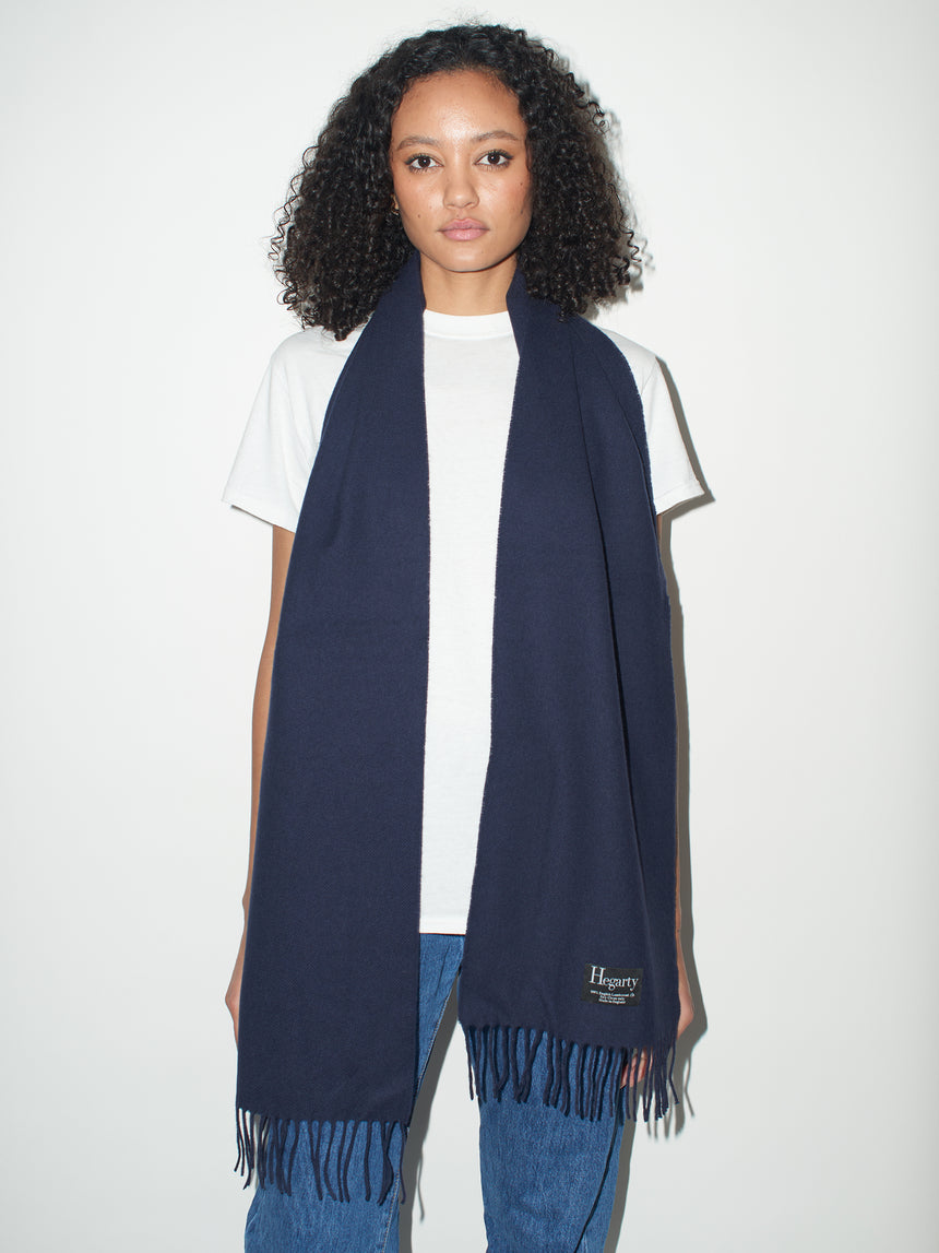 NAVY BLUE LAMBSWOOL SCARF