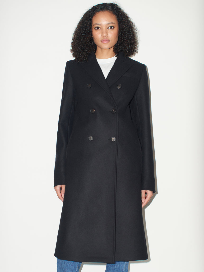 DOUBLE BREASTED CASHMERE AND WOOL OVERCOAT