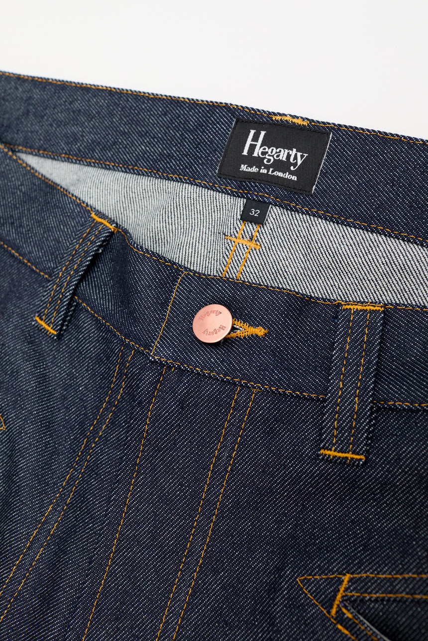 WIDE LEG MID RISE INDIGO JEANS