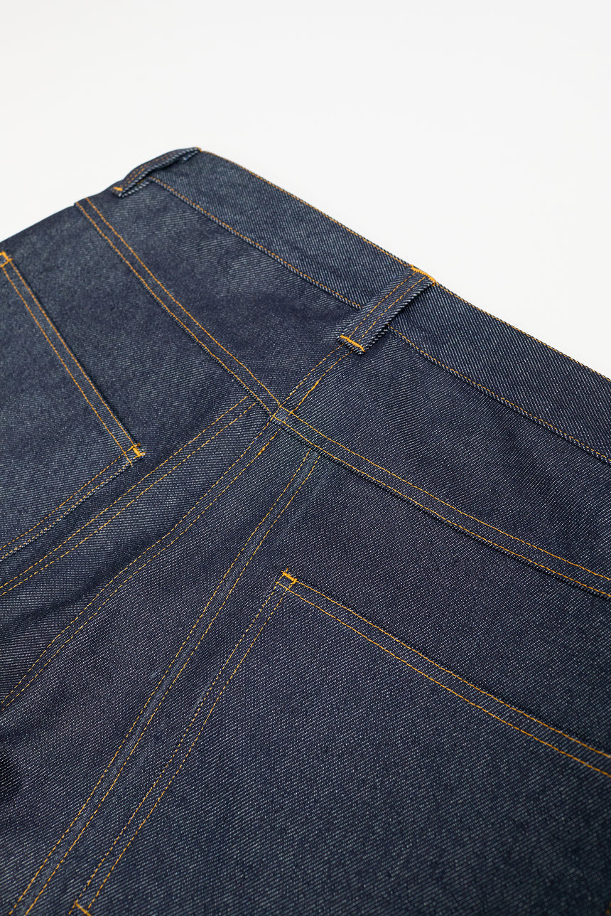 WIDE LEG MID RISE INDIGO JEANS