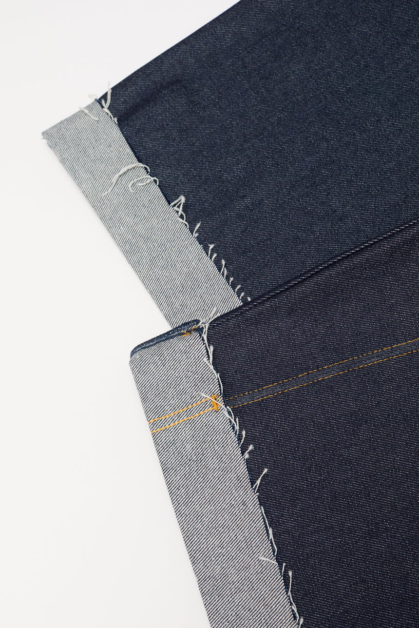 WIDE LEG MID RISE INDIGO JEANS