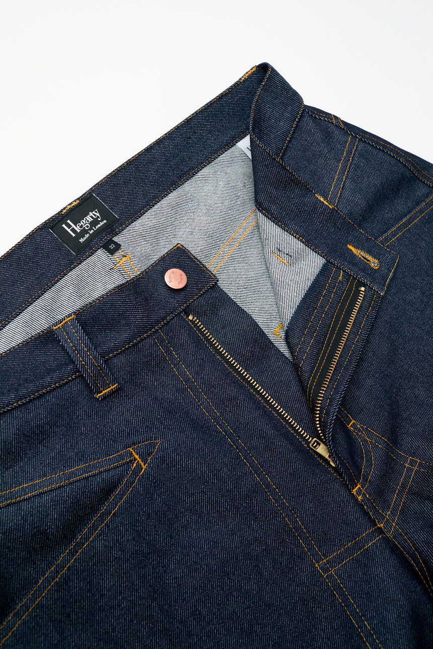 WIDE LEG MID RISE INDIGO JEANS