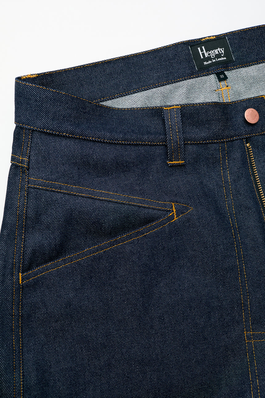 WIDE LEG MID RISE INDIGO JEANS