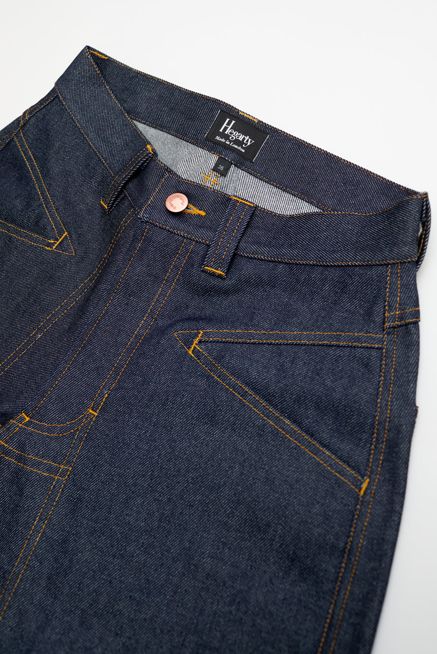 WIDE LEG MID RISE INDIGO JEANS