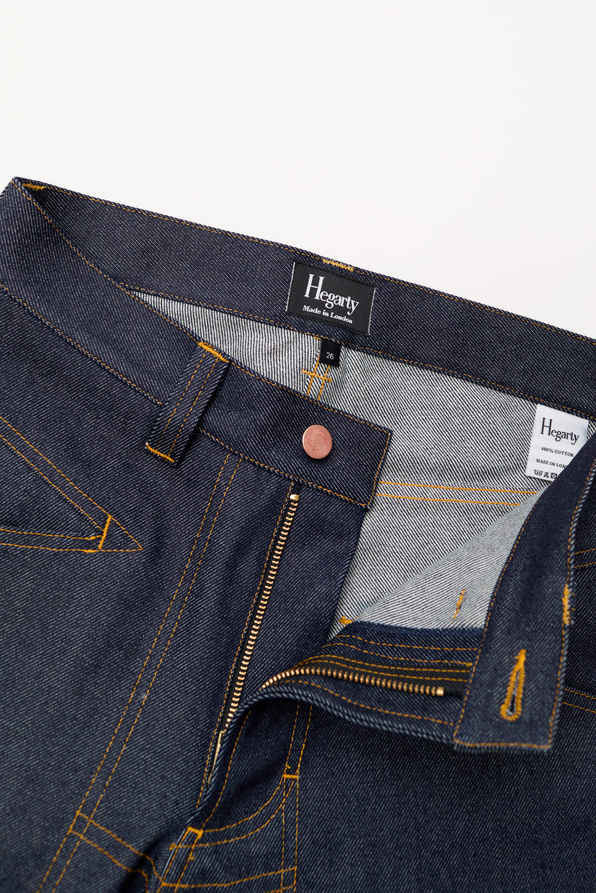 WIDE LEG MID RISE INDIGO JEANS