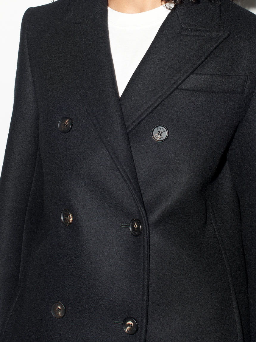 DOUBLE BREASTED CASHMERE & WOOL OVERCOAT