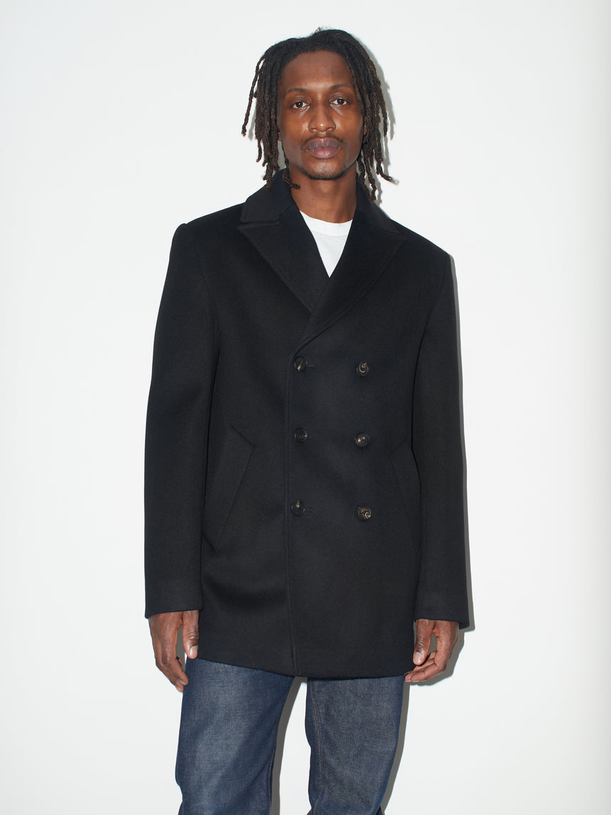 CASHMERE AND WOOL PEA COAT