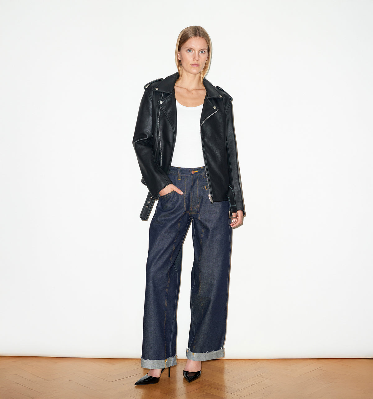 LEATHER BIKER JACKET