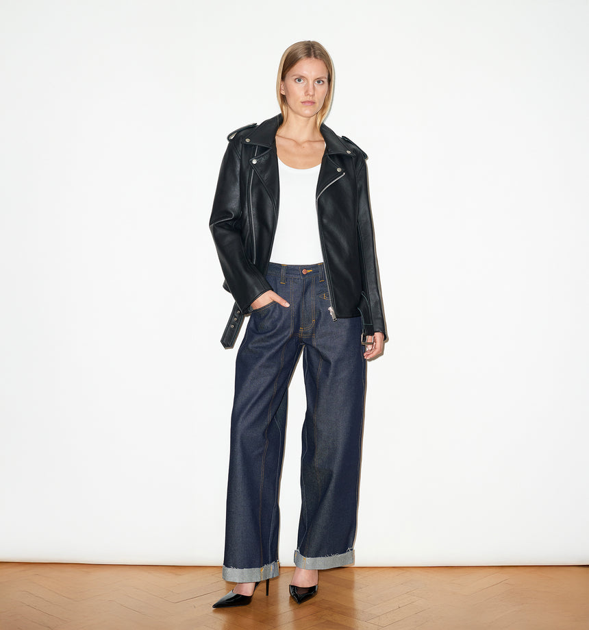 LEATHER BIKER JACKET