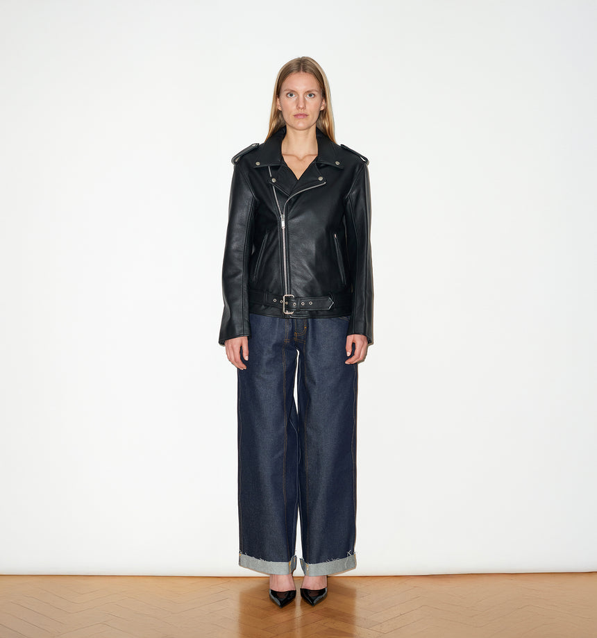 LEATHER BIKER JACKET