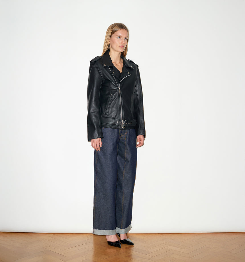 LEATHER BIKER JACKET