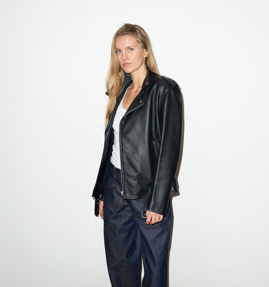 LEATHER BIKER JACKET