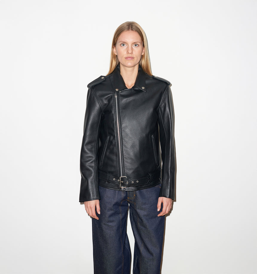 LEATHER BIKER JACKET