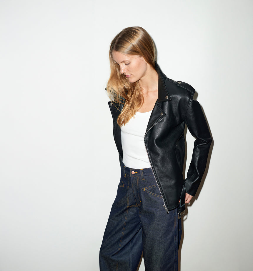 LEATHER BIKER JACKET