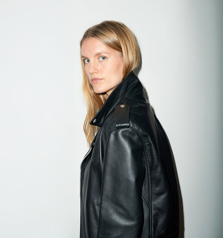 LEATHER BIKER JACKET