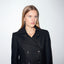 BLACK WOOL MELTON PEA COAT