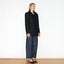 BLACK WOOL MELTON PEA COAT