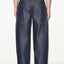 WIDE LEG MID RISE INDIGO JEANS