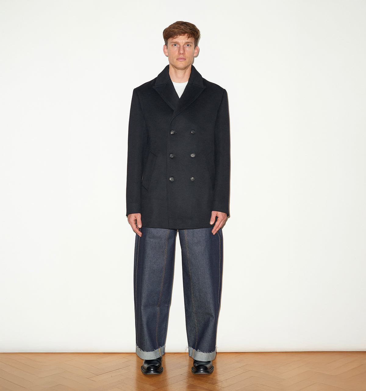 CASHMERE & WOOL PEA COAT