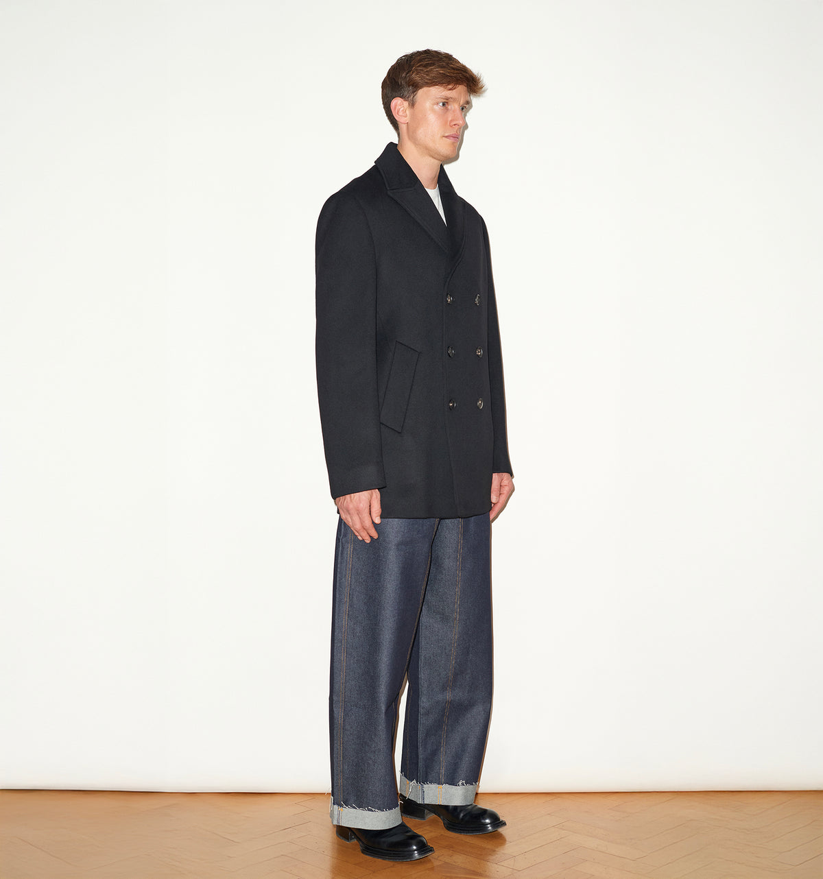 CASHMERE & WOOL PEA COAT