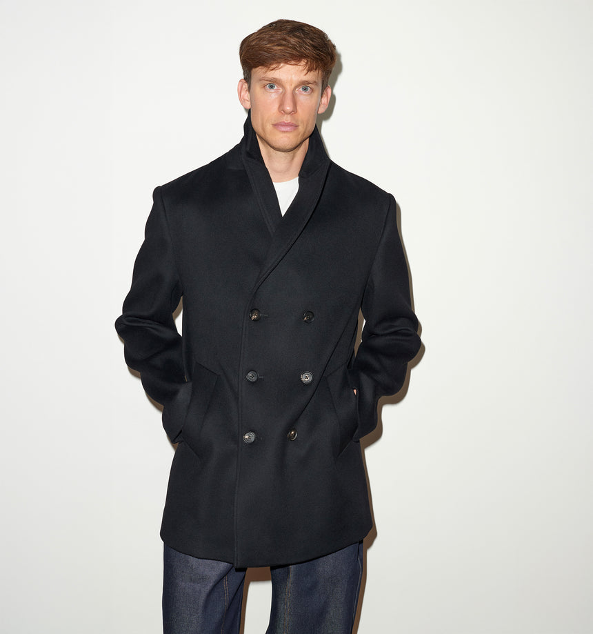 CASHMERE & WOOL PEA COAT