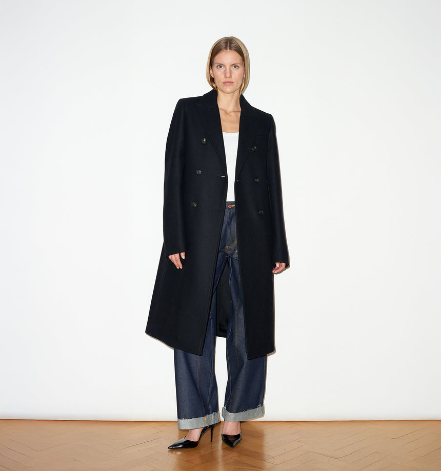 CASHMERE & WOOL DOUBLE BREASTED OVERCOAT