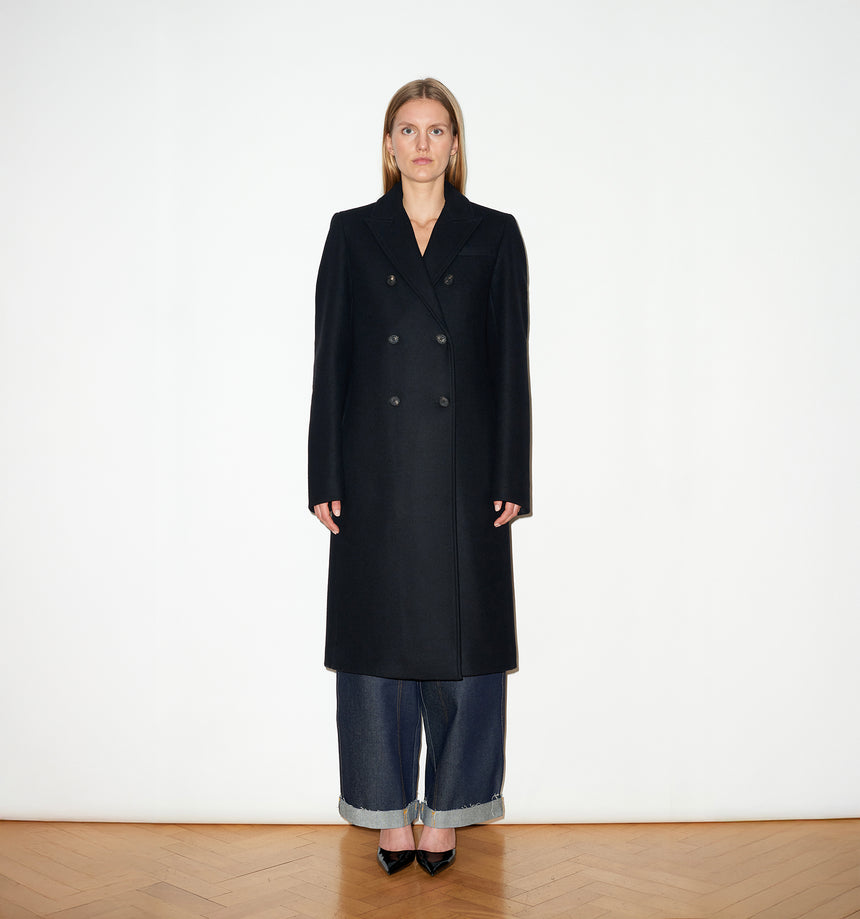 CASHMERE & WOOL DOUBLE BREASTED OVERCOAT