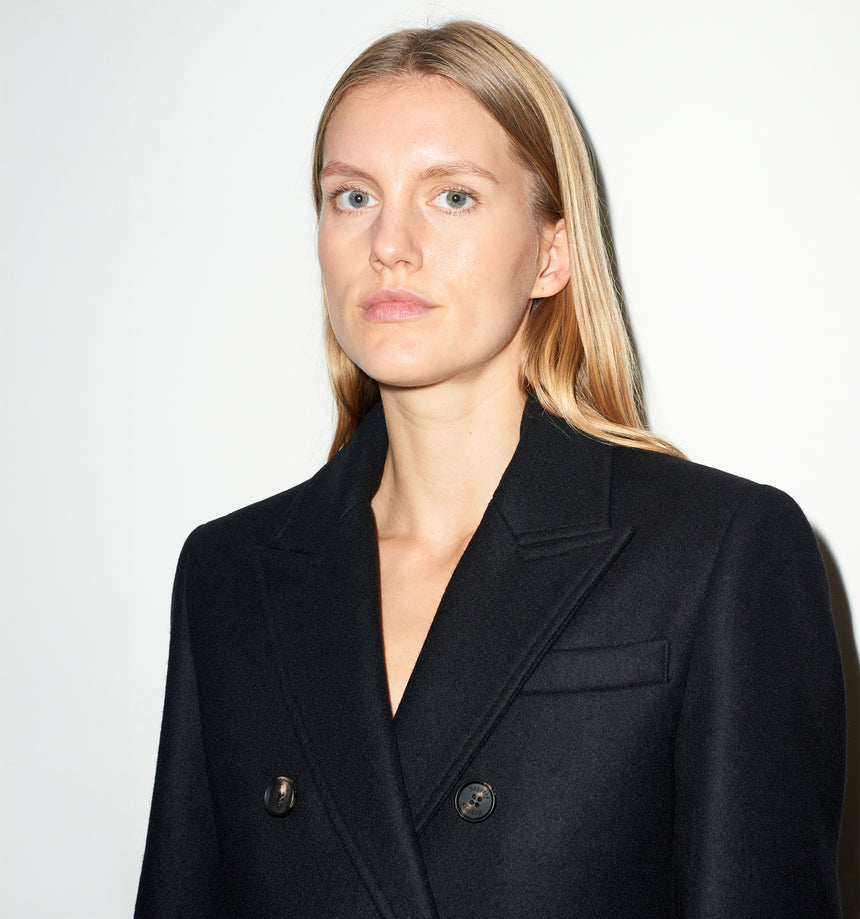 CASHMERE & WOOL DOUBLE BREASTED OVERCOAT