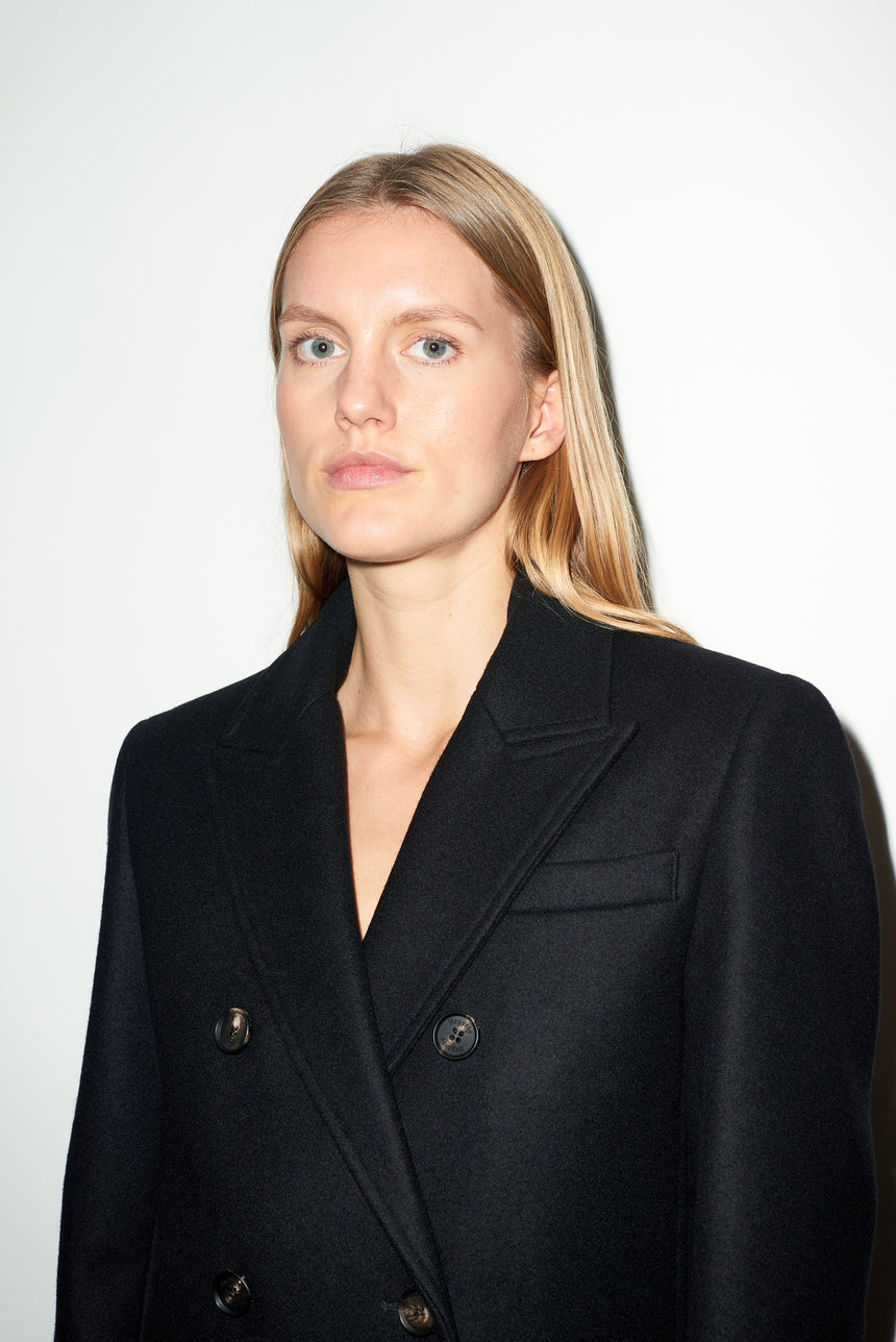 DOUBLE BREASTED CASHMERE & WOOL OVERCOAT