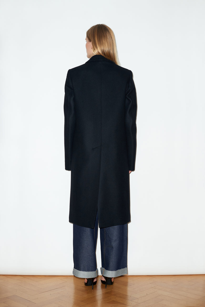 DOUBLE BREASTED CASHMERE & WOOL OVERCOAT