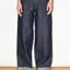 WIDE LEG MID RISE INDIGO JEANS