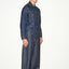 TAILORED DENIM TRUCKER JACKET IN RAW INDIGO DENIM