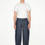 WIDE LEG MID RISE INDIGO JEANS