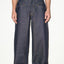 WIDE LEG MID RISE INDIGO JEANS