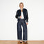 WIDE LEG MID RISE INDIGO JEANS