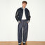 WIDE LEG MID RISE INDIGO JEANS