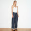 WIDE LEG MID RISE INDIGO JEANS