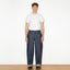 WIDE LEG MID RISE INDIGO JEANS