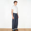 WIDE LEG MID RISE INDIGO JEANS