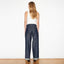 WIDE LEG MID RISE INDIGO JEANS