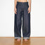WIDE LEG MID RISE INDIGO JEANS