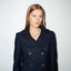 NAVY WOOL MELTON PEA COAT