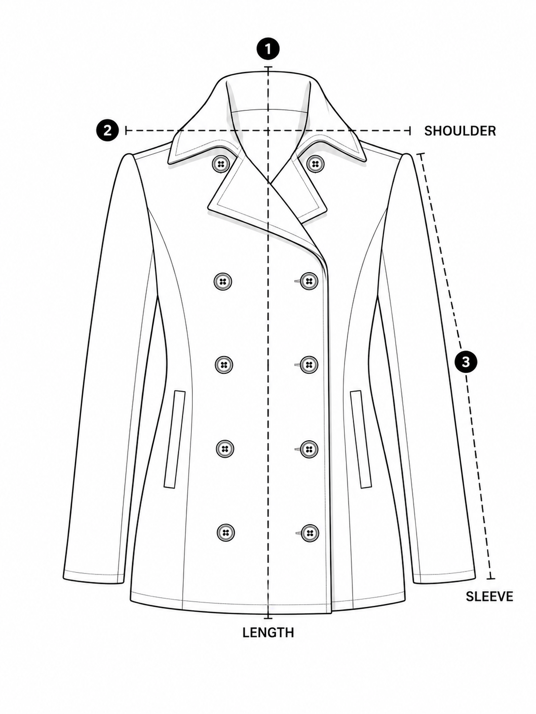 NAVY WOOL MELTON PEA COAT