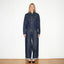 TAILORED DENIM TRUCKER JACKET IN RAW INDIGO DENIM