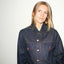 TAILORED DENIM TRUCKER JACKET IN RAW INDIGO DENIM
