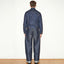 TAILORED DENIM TRUCKER JACKET IN RAW INDIGO DENIM