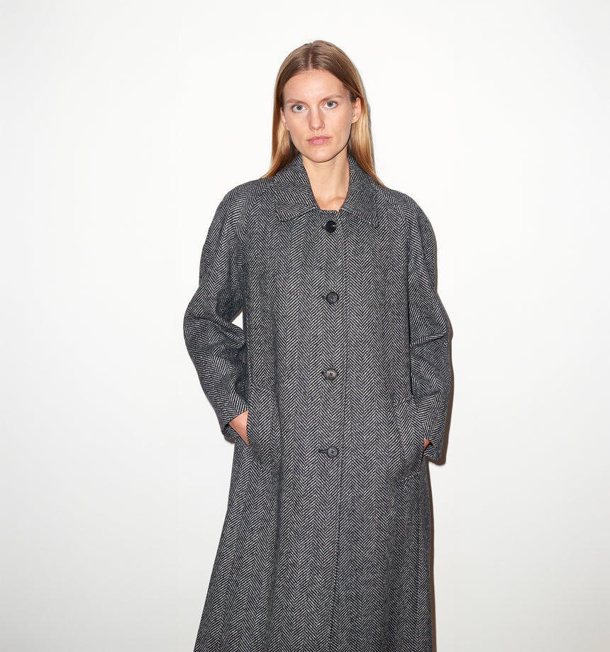TWEED RAGLAN SLEEVE OVERCOAT