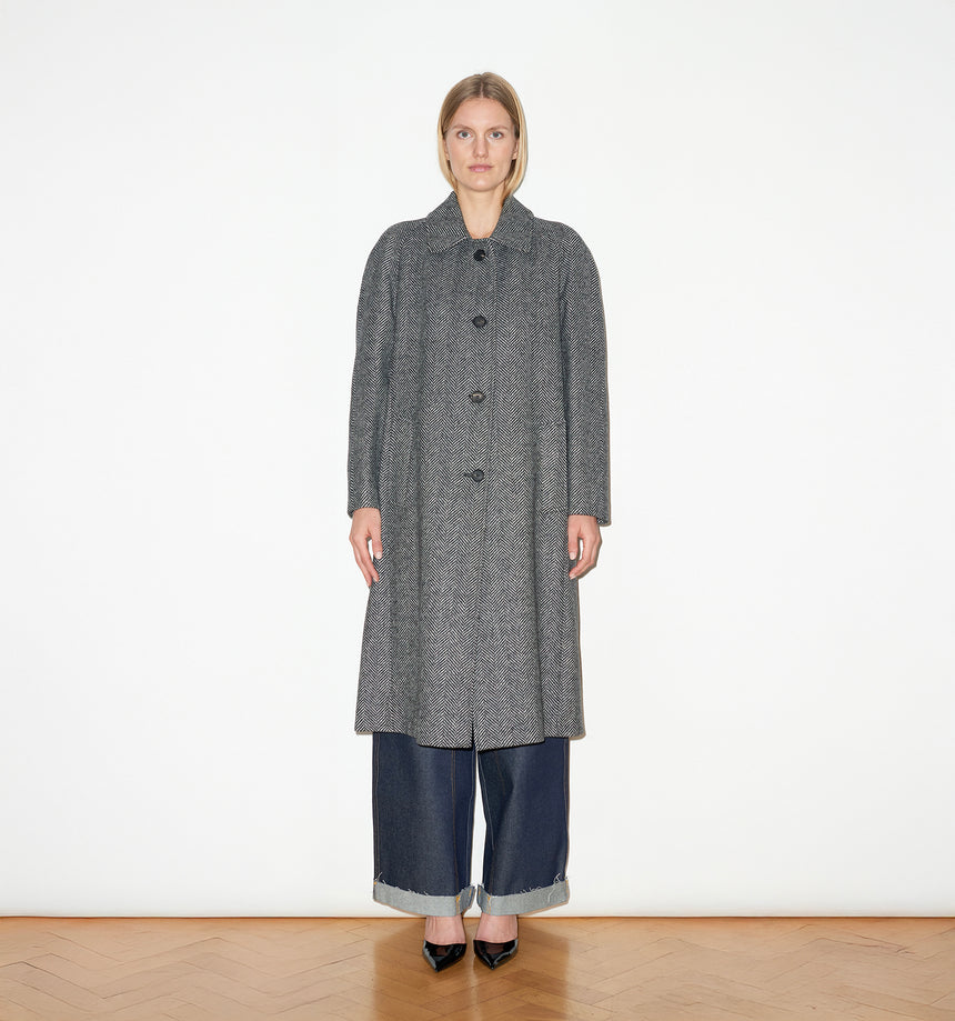 TWEED RAGLAN SLEEVE OVERCOAT
