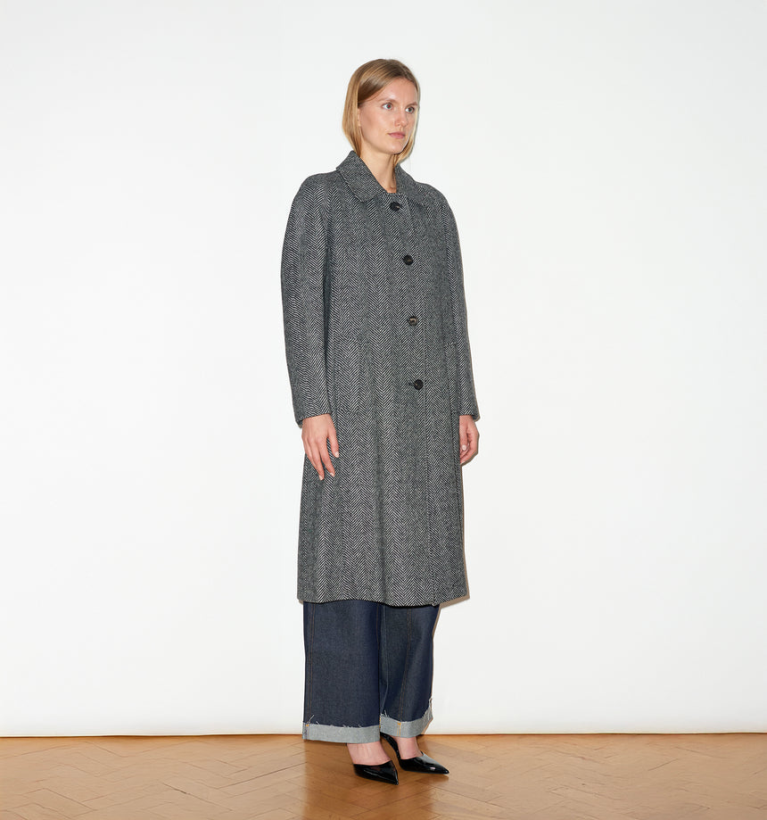 TWEED RAGLAN SLEEVE OVERCOAT
